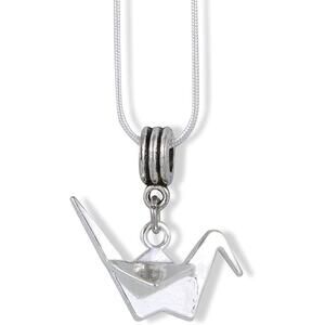Origami Necklace - Bird Charm Snake Chain Necklace